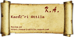 Kazári Attila névjegykártya